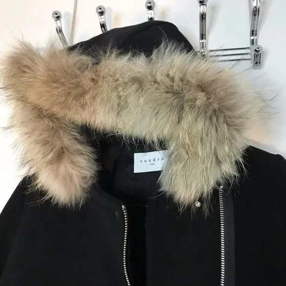 Wool Coat Leather Sleeves
